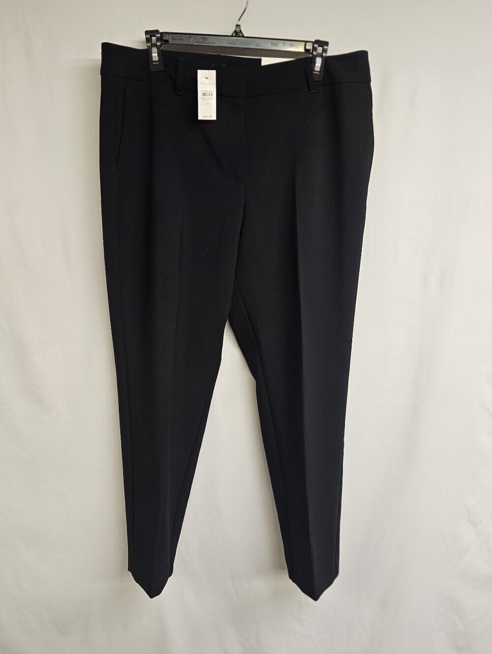 Ann Taylor Factory Women's The Ankle in Curvy Pants Sz 12 Black NWT $90
